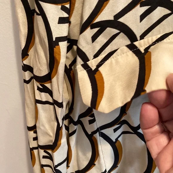 Zara Cream and Brown Patterned Shirt XL - Picture 4 of 6